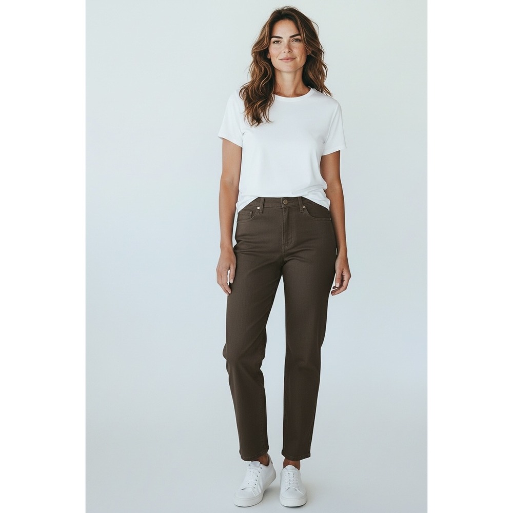 COLDWATER CREEK Natural Fit Brown Mid-Rise Straight Leg Jeans Women's Size 10